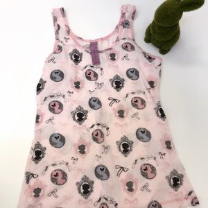 Romantic Pink tank with Lolita prints